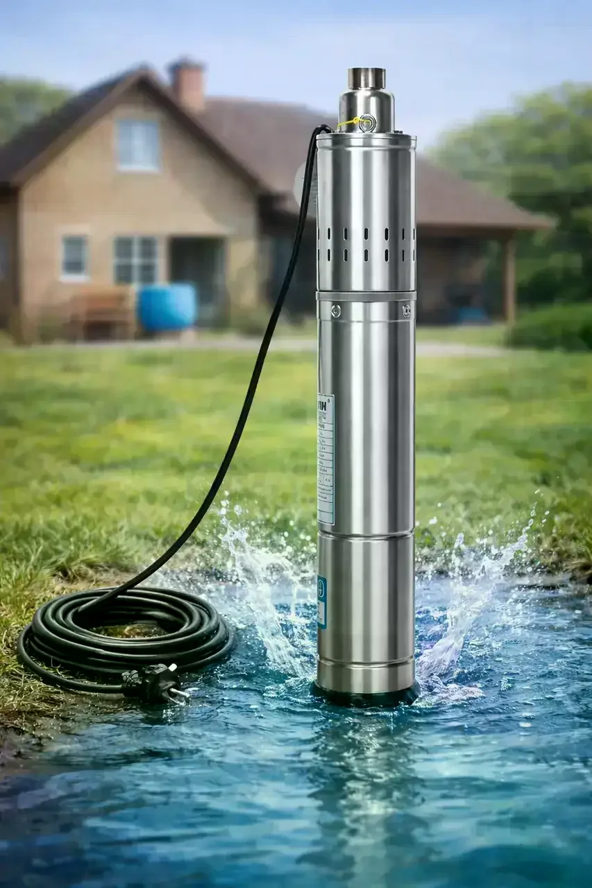 Свердловинний шнековий насос Screw Pump 4QGD2 1500W 120 м • Заглибний насос для подачі води зі свердловини, будинку, дачі та системи водопостачання