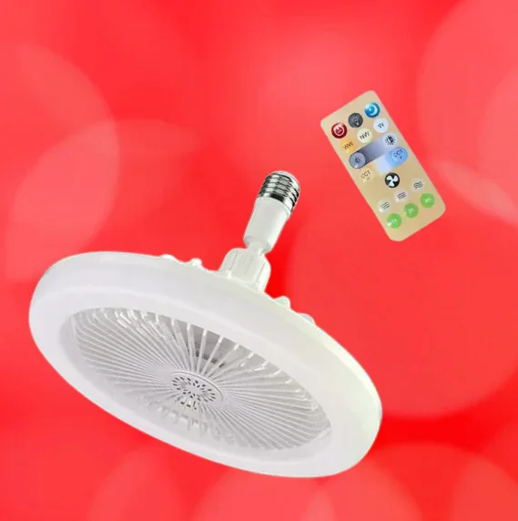  Світлодіодна лампа з вентилятором у патрон AY1036 • Стельова LED лампа-вентилятор E27 для дому, кухні, дачі та кімнати • Лампа 2 в 1 з підсвічуванням і обдувом