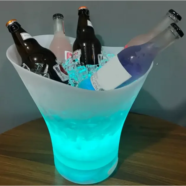 Світлове відро для льоду Bucket Light з Bluetooth • LED відро для напоїв, бару, вечірки, пікніка та сервірування