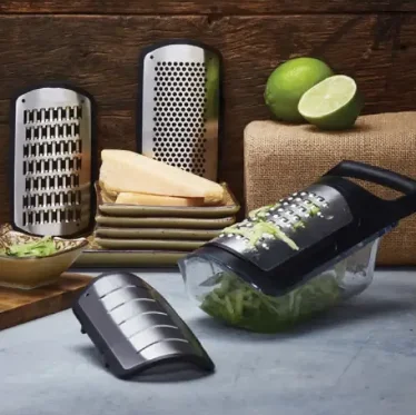 Тертка для овочів 4 в 1 Soft Touch Container Grater Set ∙ Набір терок з контейнером ∙ 4 змінні насадки