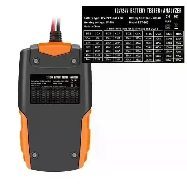 Тестер акумуляторів E-FAST TK-100 12/24 В • Цифровий автомобільний аналізатор АКБ 26X-313 з LCD-дисплеєм для перевірки CCA, SOC, SOH та опору