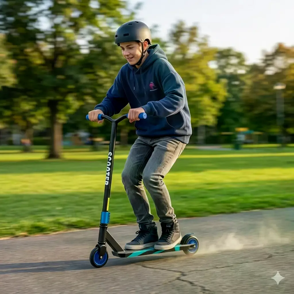 Трюковий самокат 110 мм F10 blue • Самокат для трюків і активного катання • Двоколісний stunt scooter для дітей і підлітків