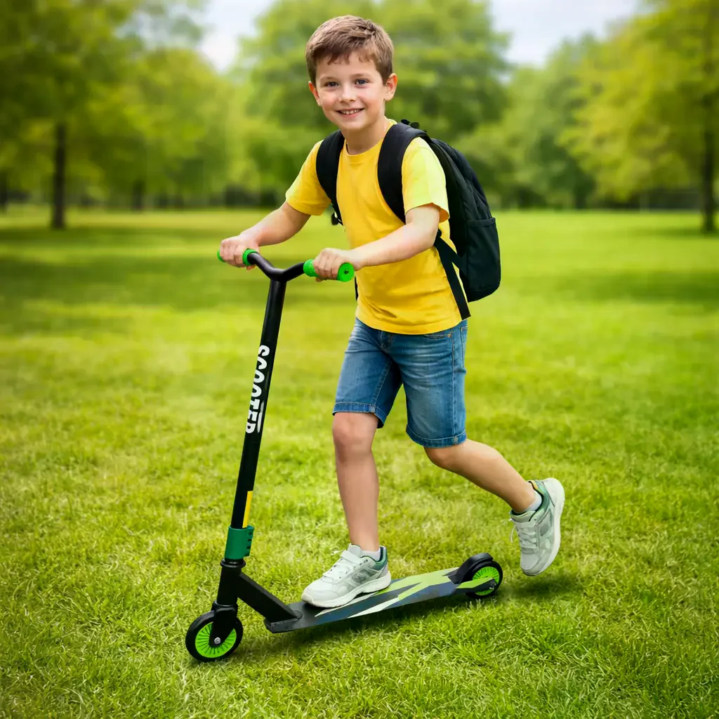 Трюковий самокат 110 мм F10 Green • Самокат для трюків і активного катання • Двоколісний stunt scooter для дітей і підлітків