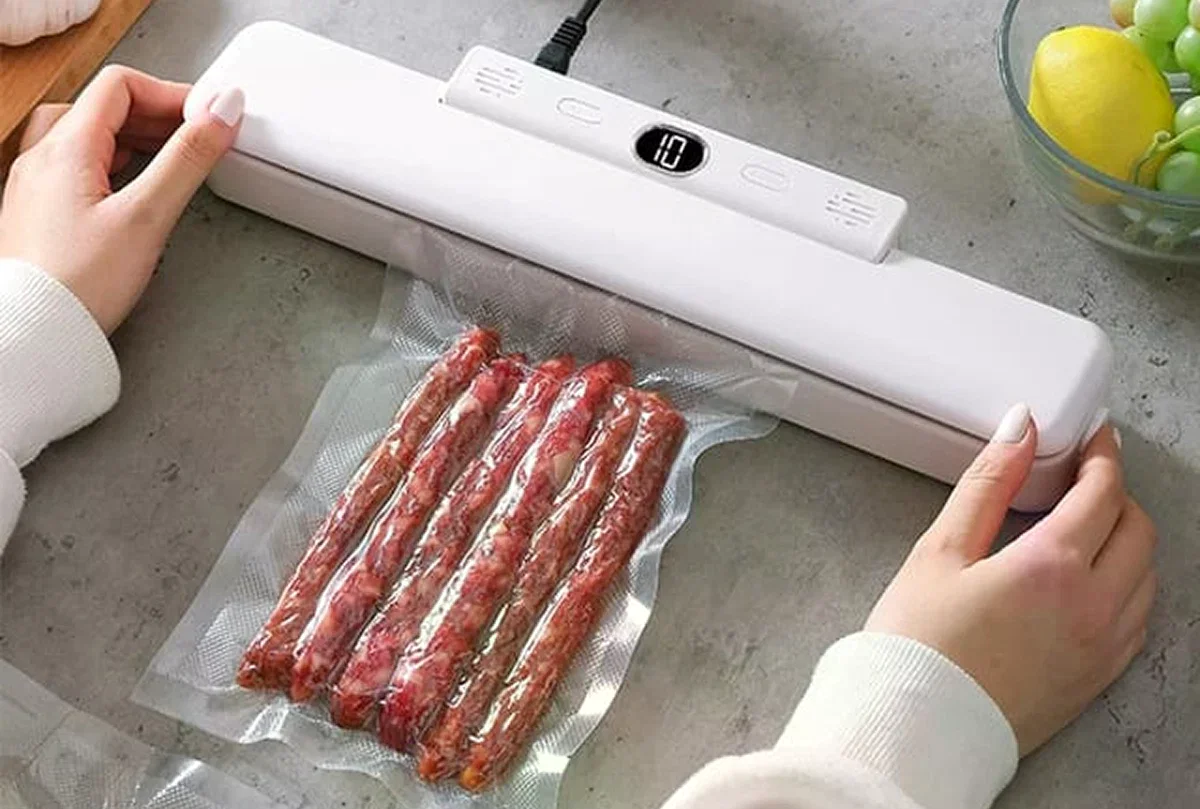 Вакууматор Vacuum Fresh TV-SH-09 • Вакуумний пакувальник для продуктів із запаюванням пакетів для кухні, зберігання та заморожування