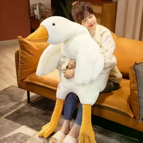Велика м’яка іграшка-обіймашка Гусак 190 см • Плюшева подушка-антистрес для сну, відпочинку, декору та подарунка