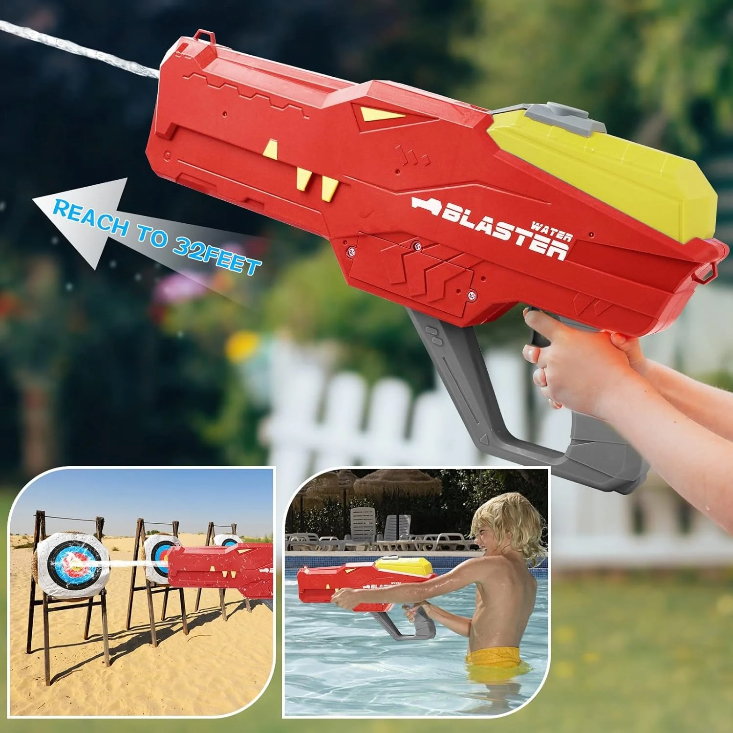 Водяний пістолет дитячий «Крокодил» Water Gun • Акумуляторний водяний бластер з автоматичним набором води для літніх ігор