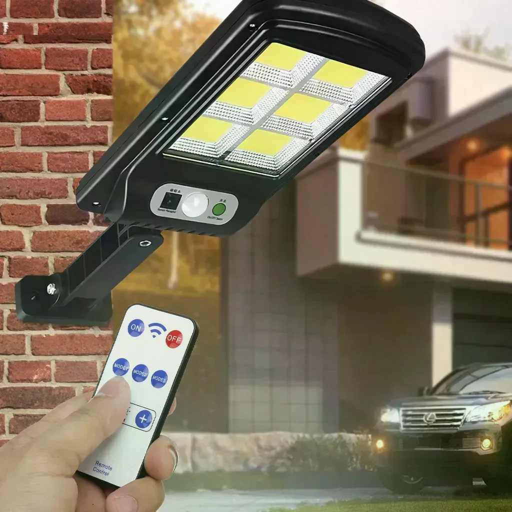 Вуличний настінний світильник Bailong Solar BL-T06-6COB на сонячній батареї з датчиком руху • Сонячний LED ліхтар Bailong Solar BL-T06-6COB 6COB для двору, саду, вулиці та фасаду