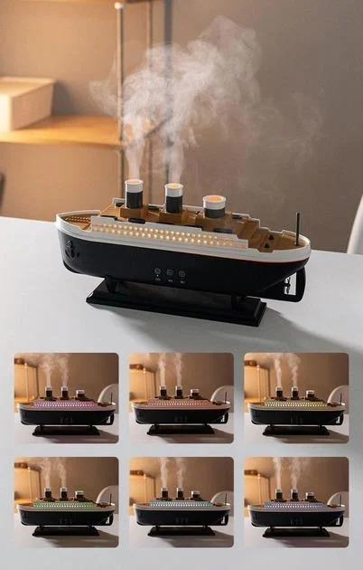 Зволожувач повітря Титанік AND-20-21PCS у вигляді моделі корабля • USB-дифузор ефірної олії humidifier для дому, офісу та декору