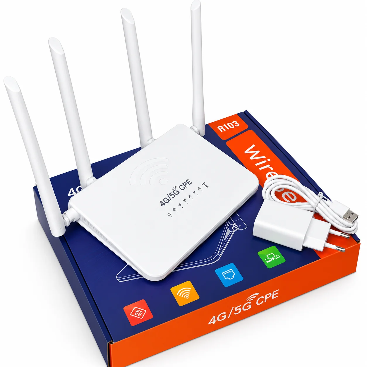 LTE роутер B828 4G/5G із SIM-карткою • Акумуляторний Wi-Fi маршрутизатор B828 з USB Type-C, мобільним інтернетом 4G LTE, Ethernet і бездротовою мережею 2,4 ГГц