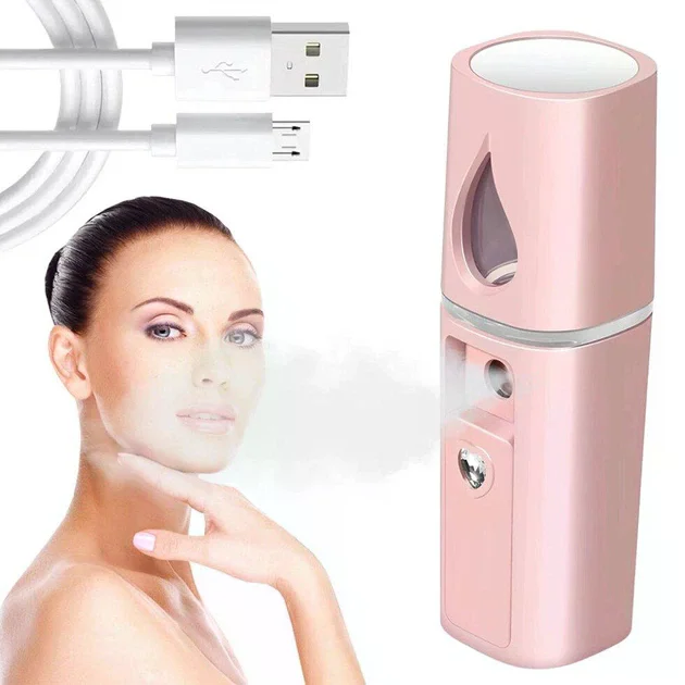 Портативний зволожувач для обличчя Nano Mist Soraver AND MSK-3445 рожевий • Нано-розпилювач для шкіри обличчя AND MSK-3445 з холодним туманом та USB-зарядкою рожевий