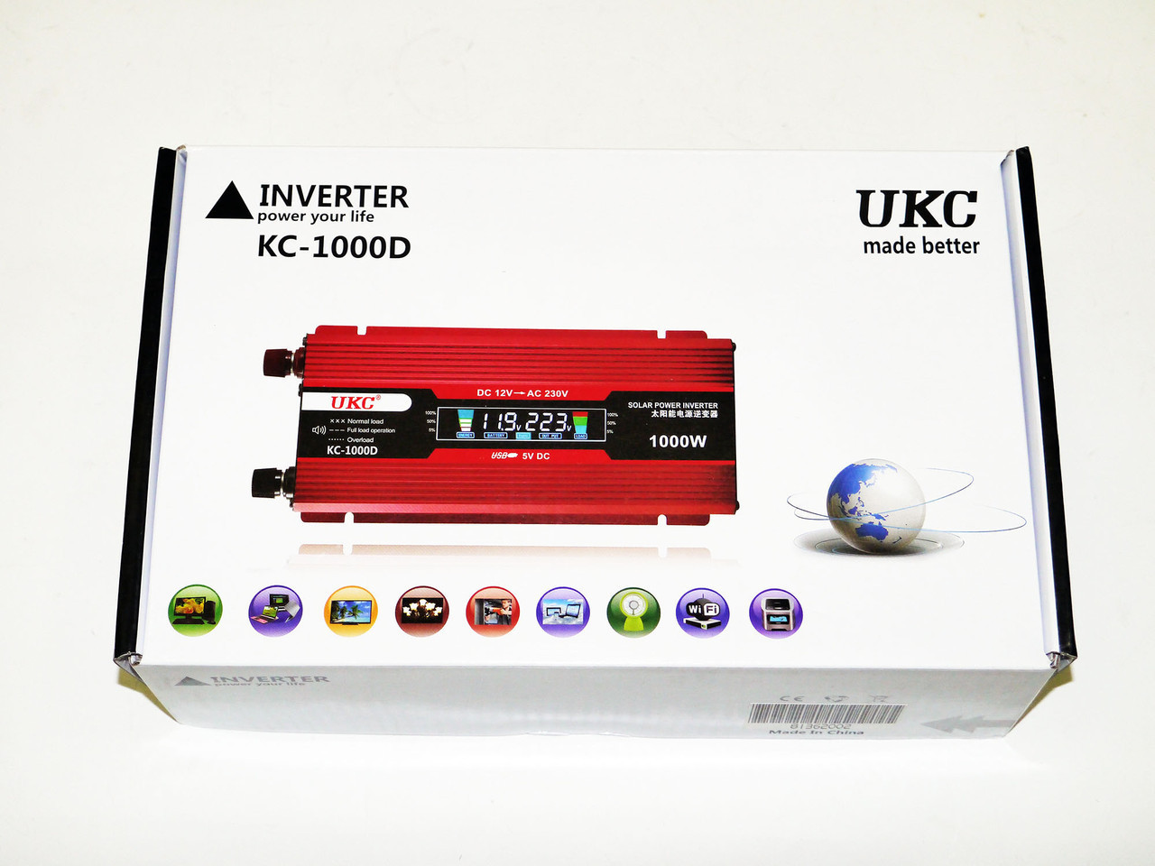 Перетворювач 12V-220V 1000W Інвертор напруги з LCD дисплеєм — фото 5