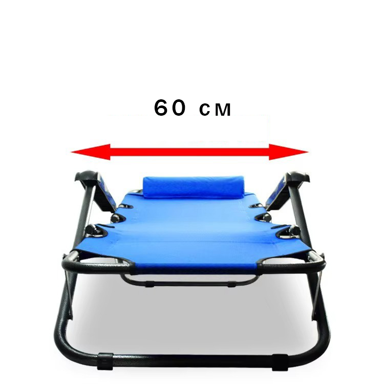 Розкладне пляжне крісло-шезлонг лежак для дачі, саду, тераси, 178x60x80 см — фото 6