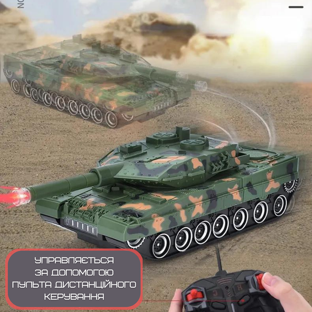 RC танк-трансформер з обертанням 360°, світлом і звуком — фото 4