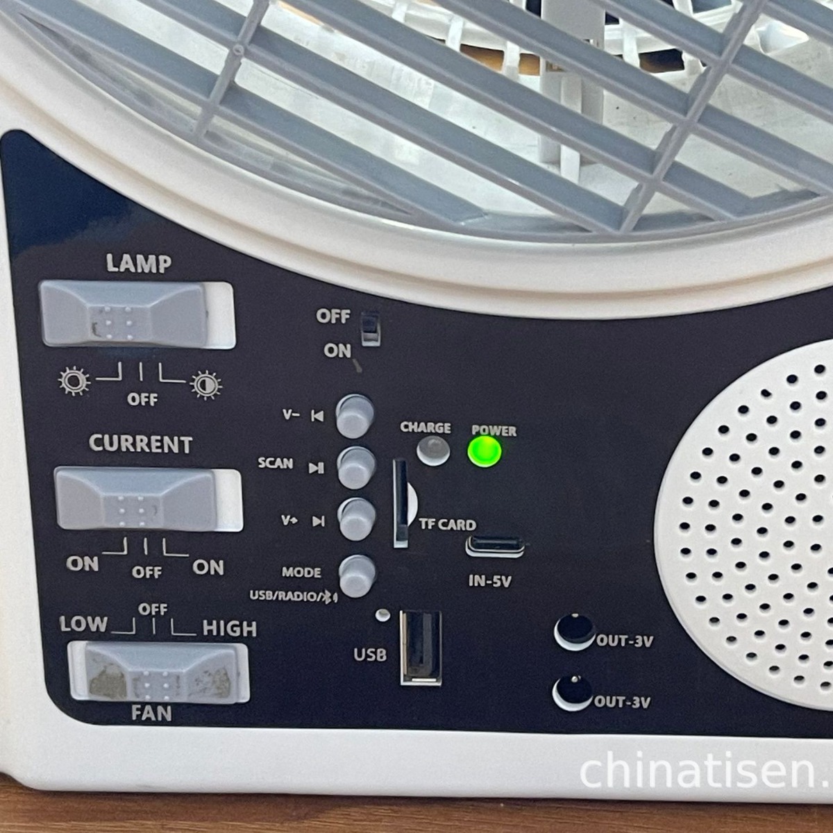 Портативний вентилятор 4в1 із сонячною панеллю, Bluetooth, радіо та LED-підсвіткою N288 — фото 2