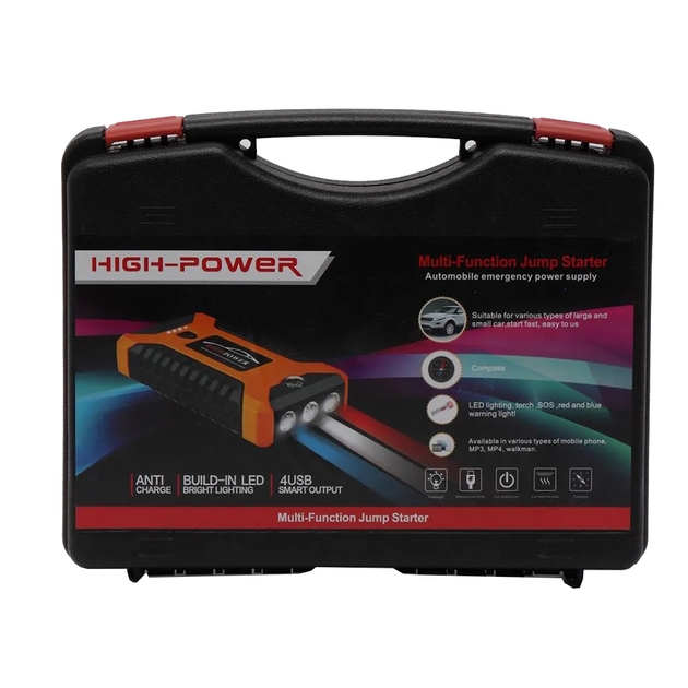 Пуско-зарядний пристрій червоний JUMP STARTER JX27 WITH PUMP 99800 мА·год — фото 5