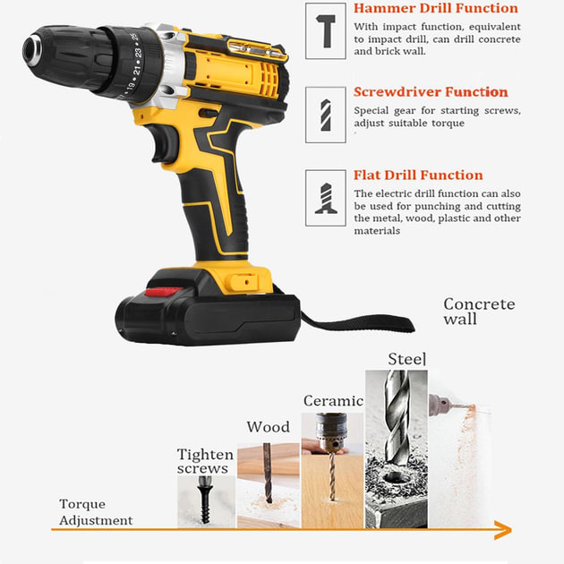 Шуруповерт Electric Drill KAR 600 з набором слюсарного інструменту — фото 5