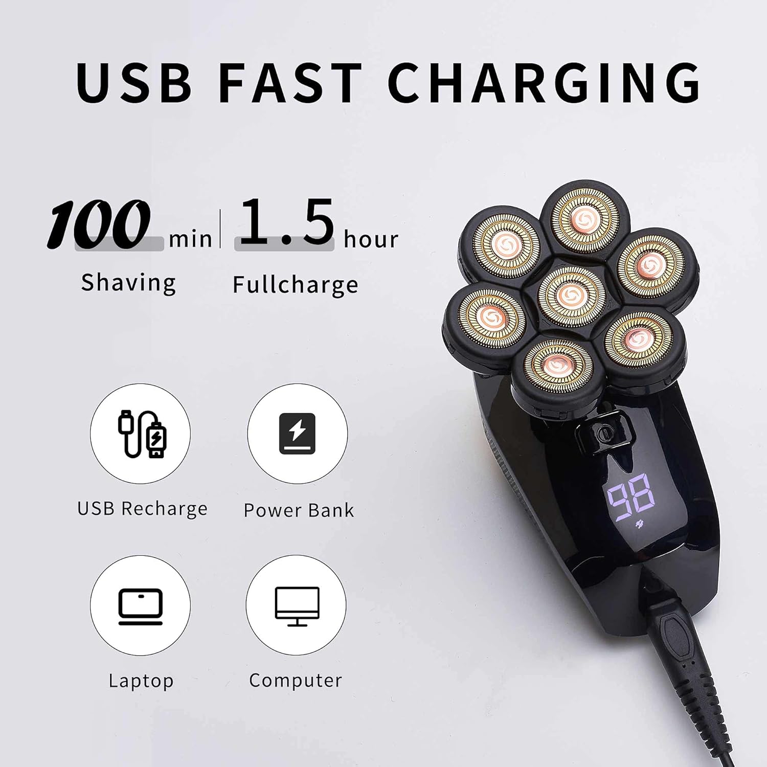 Електрична бритва для чоловіків 5 в 1 Electric Shaver для обличчя — фото 4