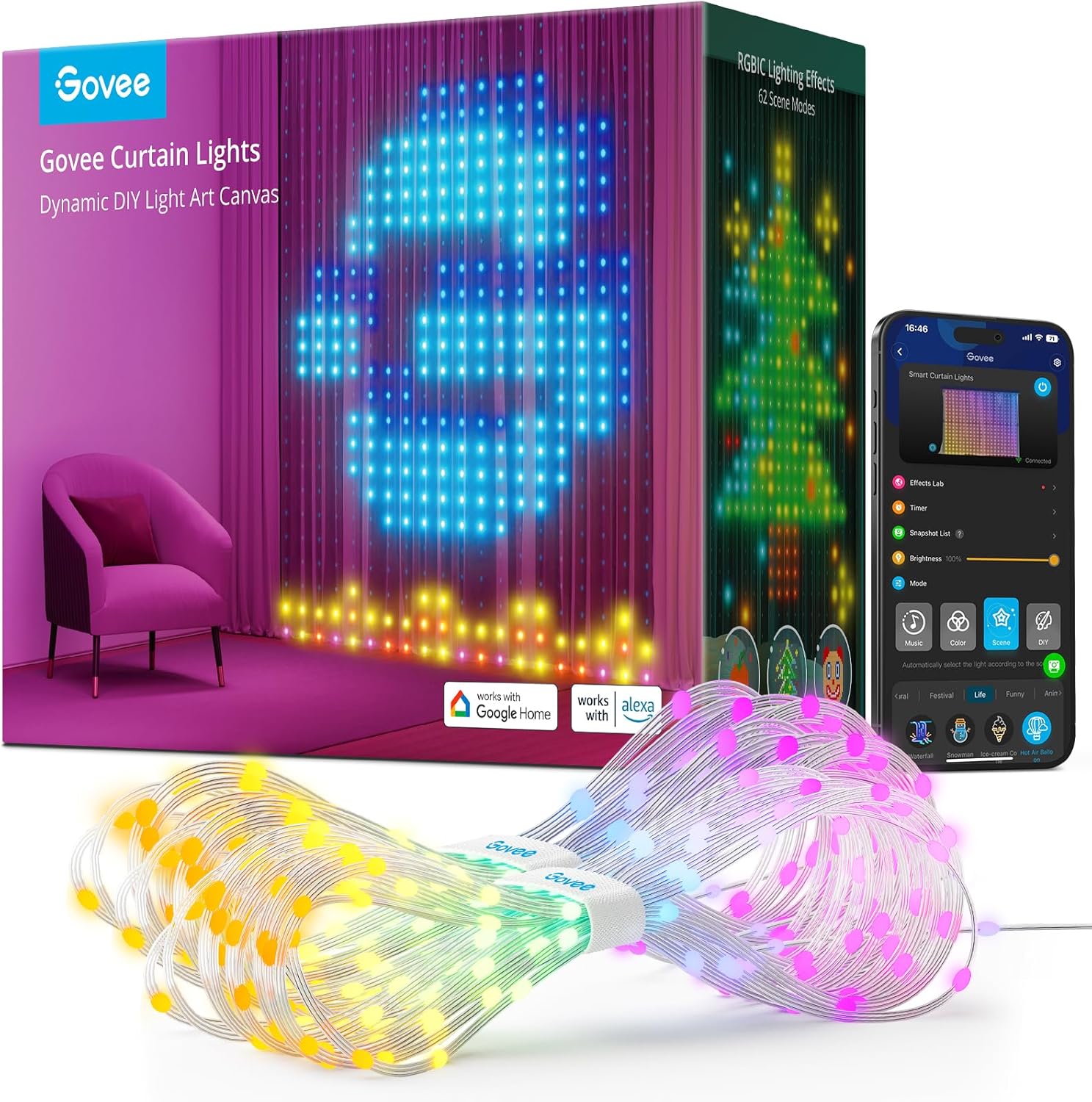 Гірлянда Smart-штора SFK-08 святкова LED-гірлянда для дому — фото 5