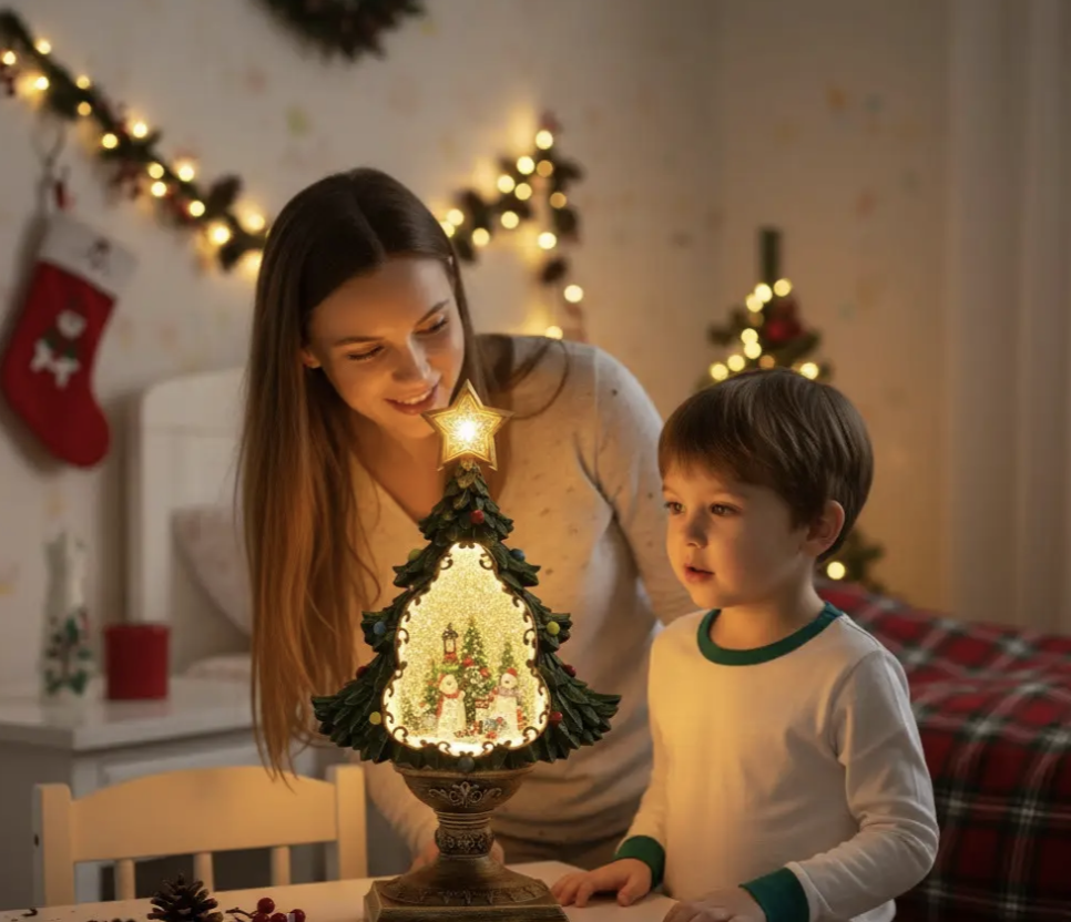Святковий LED-світильник XHF-8002 з ефектом падаючого снігу та музикою — фото 3