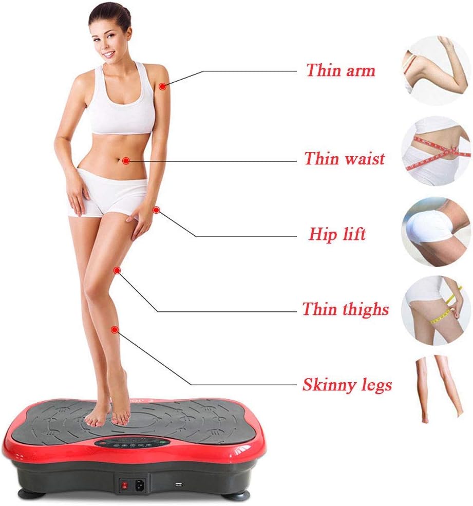 Віброплатформа для схуднення Minexo VIBRO SLIM SHAPER PRO RED з пультом ДУ та еспандерами — фото 5