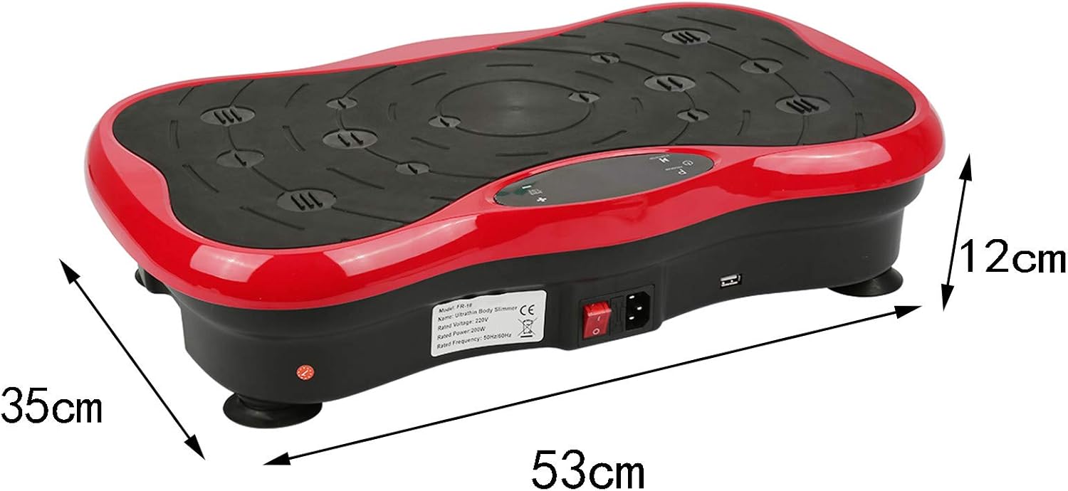 Віброплатформа для схуднення Minexo VIBRO SLIM SHAPER PRO RED з пультом ДУ та еспандерами — фото 6