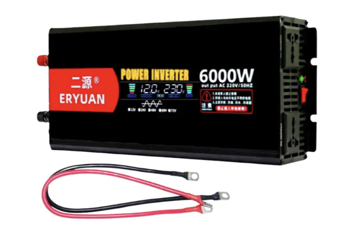 Перетворювач напруги Eryone 12V → 220V 6000W чиста синусоїда з LCD — фото 3