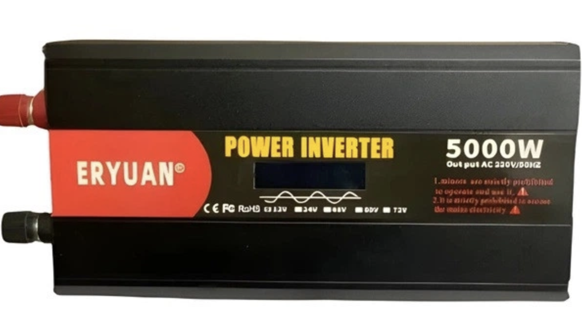 Перетворювач напруги Eryuan 12V → 220V 5000W з LCD і вольтметром — фото 2