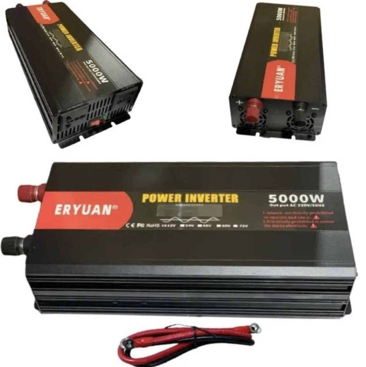 Перетворювач напруги Eryuan 12V → 220V 5000W з LCD і вольтметром — фото 3