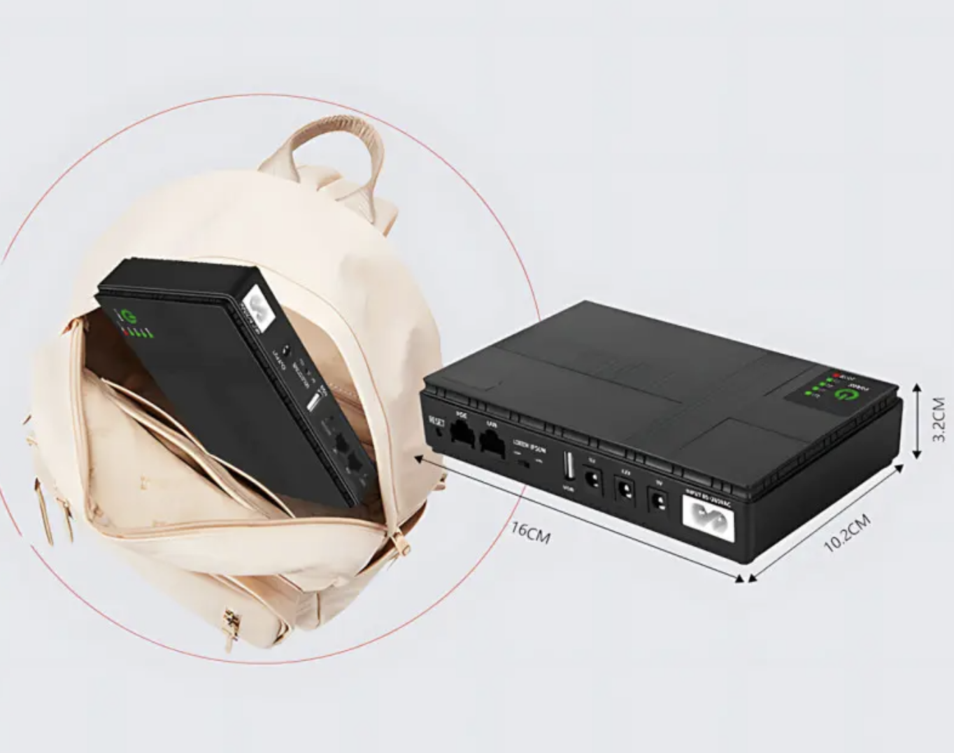 Джерело безперебійного живлення для роутера DC UPS DC1018P 18W 10400mAh — фото 6