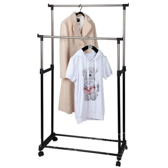 Телескопічна подвійна стійка - вішалка для одягу та взуття Double Pole Clothes Horse 160*80*42 см