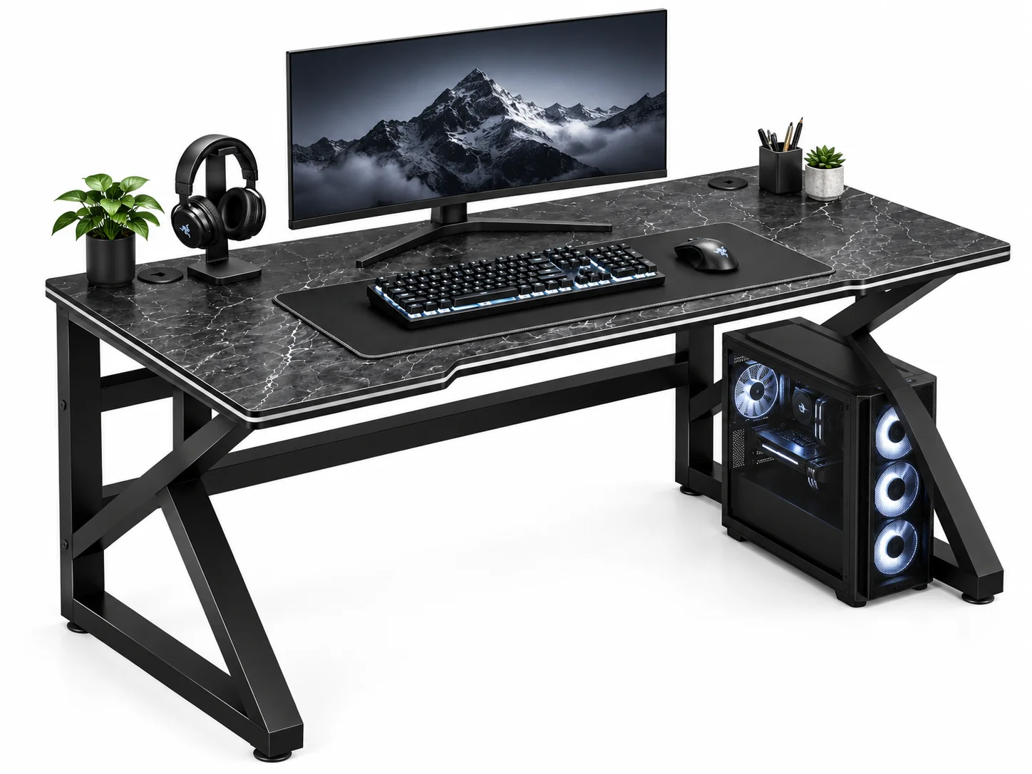 Сірий комп'ютерний стіл Dash S12 120×60×72,5 см • Робочий стіл Dash S12 для комп'ютера та ноутбука, офісу, навчання та домашнього кабінету