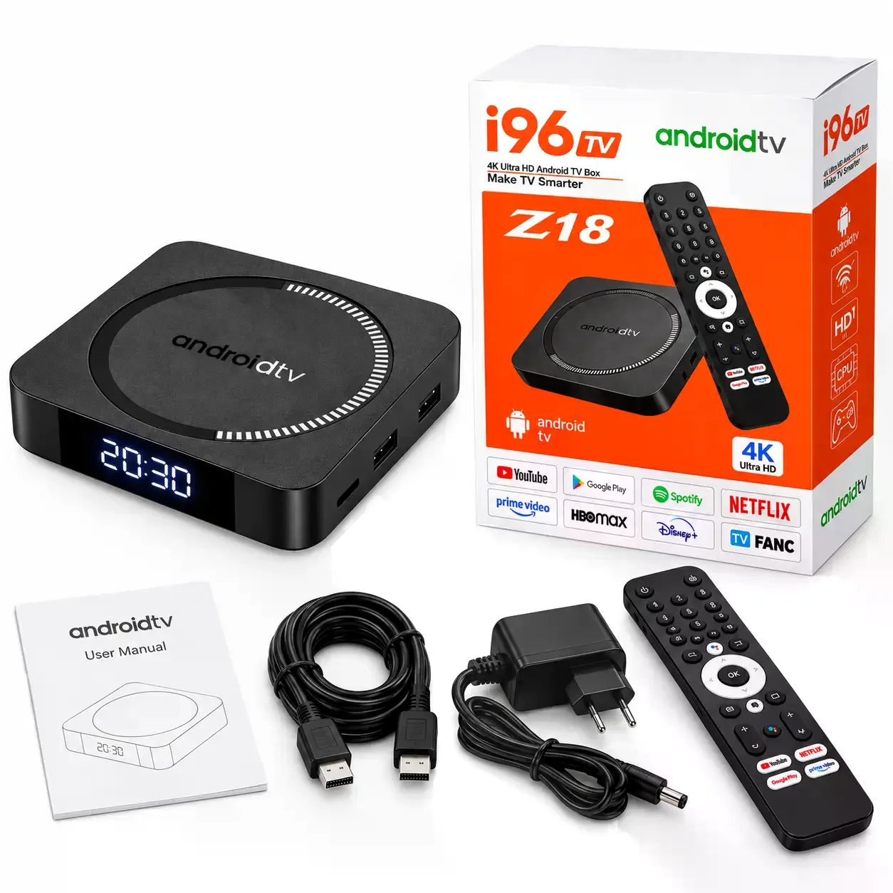Smart TV приставка I96Z18 4/32 ГБ • ТВ-приставка I96Z18 Android 12 з Wi-Fi 2.4/5 ГГц, 4 ГБ RAM і 32 ГБ ROM